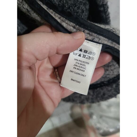 Nanette Lepore Gray Mohair Wool Long Shawl Collar Jacket Old Money Womans Medium - Picture 6 of 6